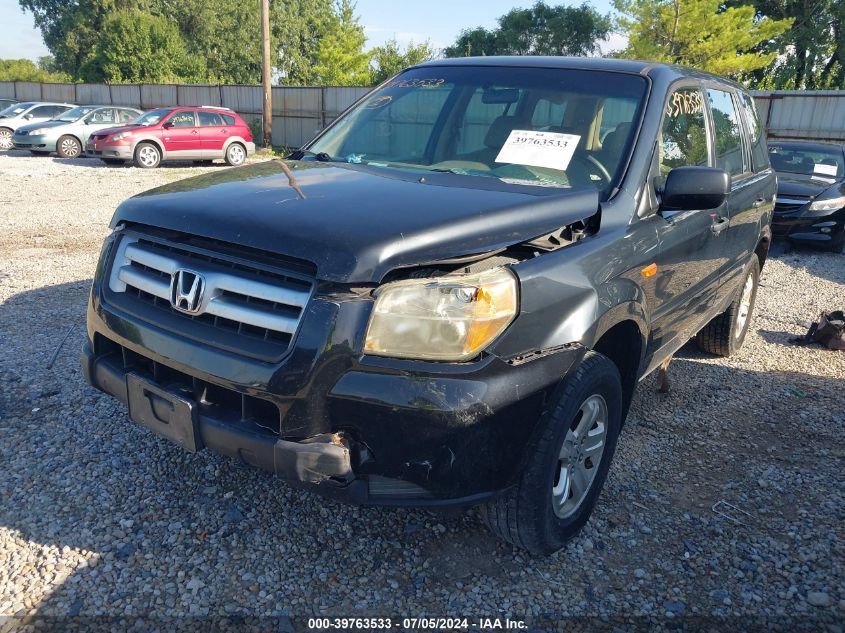 2006 Honda Pilot Lx VIN: 2HKYF18186H538557 Lot: 39763533