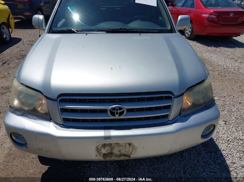 2003 Toyota Highlander V6 VIN: JTEGF21A630118585 Lot: 39763608