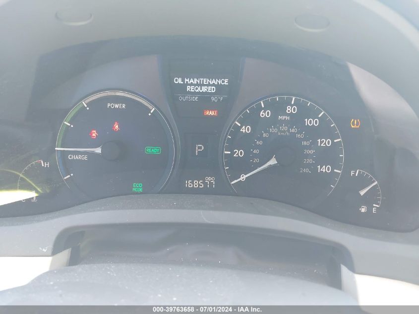 2012 Lexus Rx 450H VIN: JTJZB1BA5C2006332 Lot: 39763658