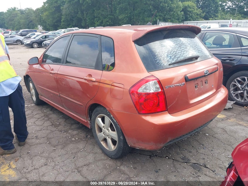 2007 Kia Spectra Sx VIN: KNAFE161675003173 Lot: 39763829