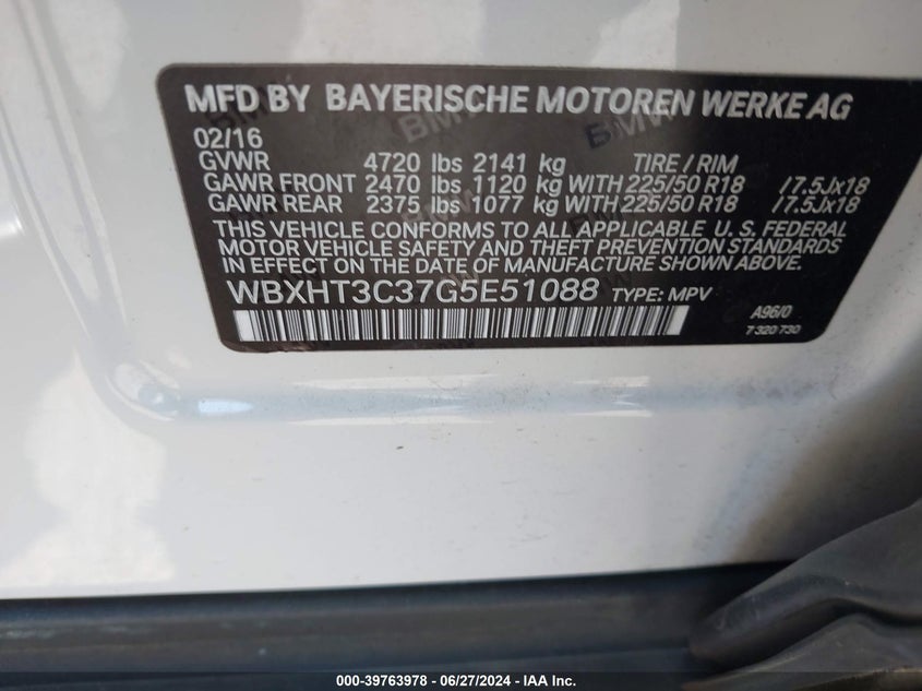 2016 BMW X1 XDRIVE28I - WBXHT3C37G5E51088