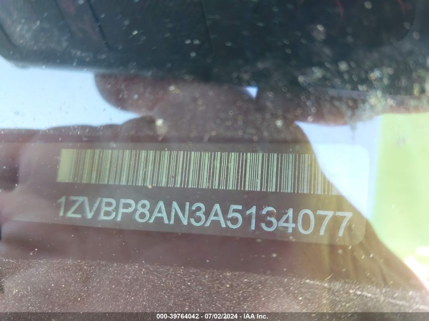 2010 Ford Mustang V6/V6 Premium VIN: 1ZVBP8AN3A5134077 Lot: 39764042