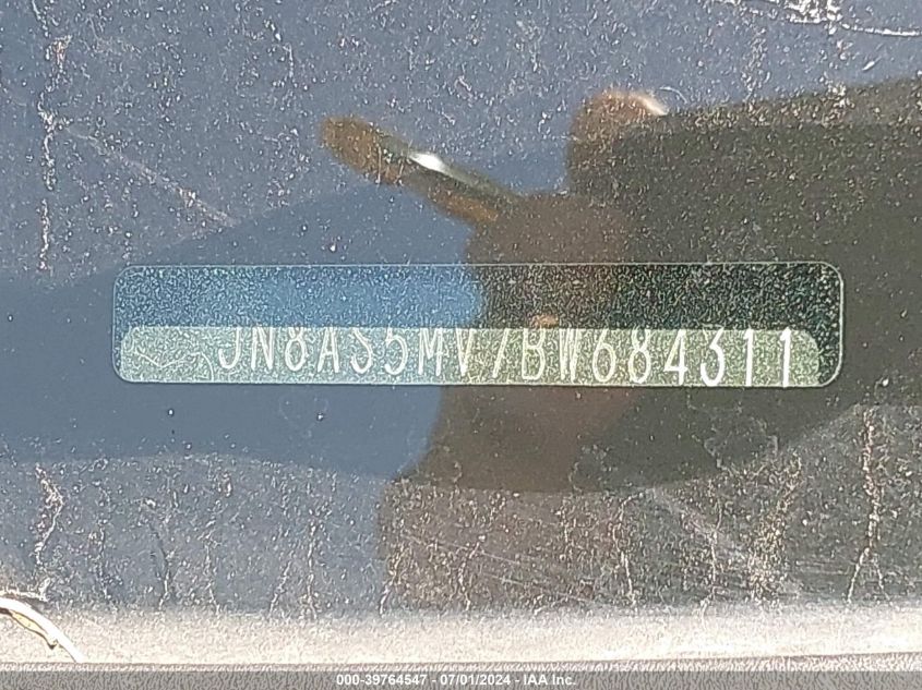 2011 Nissan Rogue Sv VIN: JN8AS5MV7BW684311 Lot: 39764547