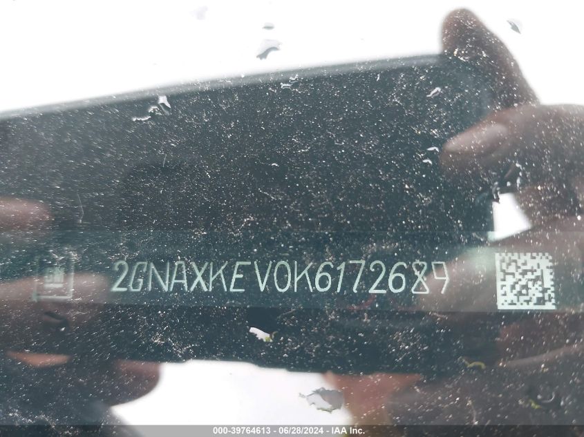 2019 Chevrolet Equinox Lt VIN: 2GNAXKEV0K6172689 Lot: 39764613