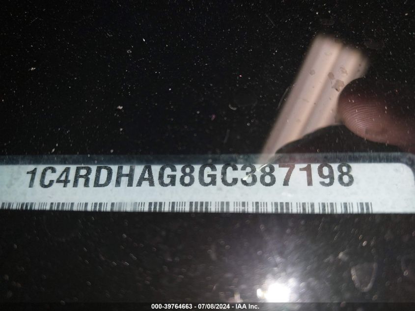 2016 DODGE DURANGO SXT - 1C4RDHAG8GC387198