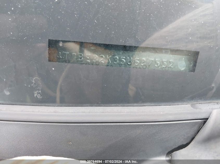 2005 Toyota Camry Le/Xle/Se VIN: 4T1BE32K35U637552 Lot: 39764694