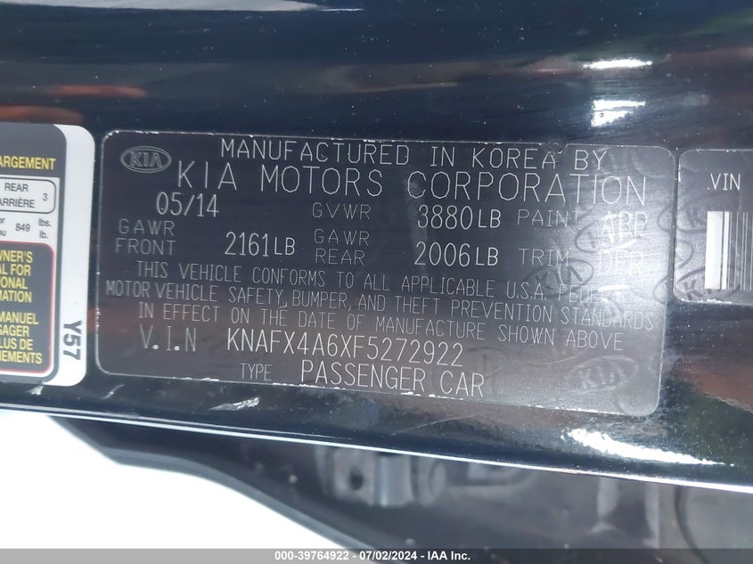2015 KIA FORTE LX - KNAFX4A6XF5272922