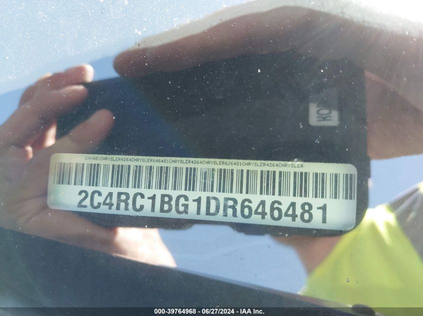 2013 Chrysler Town & Country Touring VIN: 2C4RC1BG1DR646481 Lot: 39764968