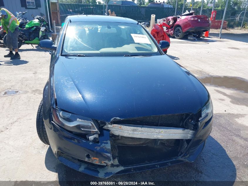 2010 Audi A4 2.0T Premium VIN: WAUFFAFL0AA046923 Lot: 39765081