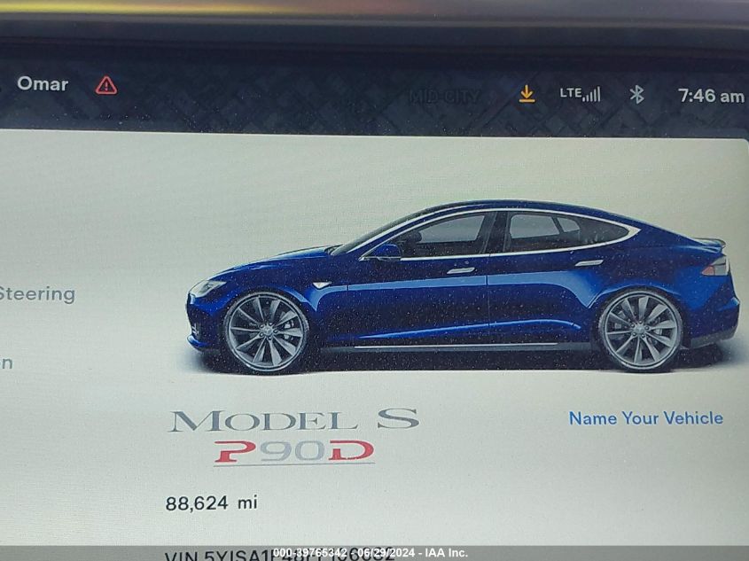 2015 Tesla Model S 85D/P85D VIN: 5YJSA1E48FF106682 Lot: 39765342