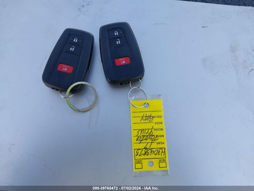 2017 Toyota Prius VIN: JTDKBRFU3H3043873 Lot: 39765472