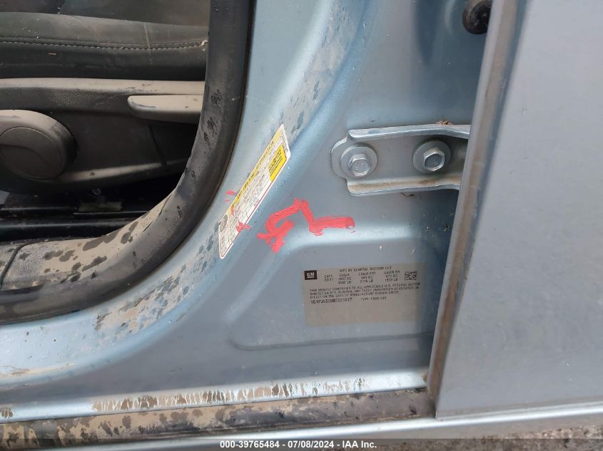 2011 Chevrolet Cruze Eco VIN: 1G1PJ5S99B7221877 Lot: 39765484