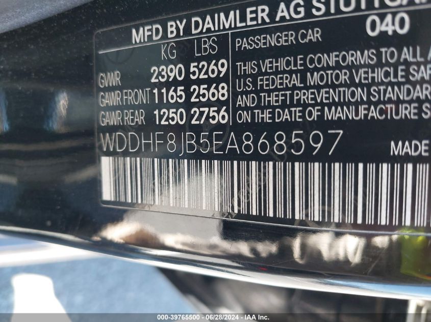 WDDHF8JB5EA868597 2014 Mercedes-Benz E 350 4Matic