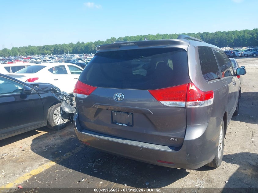 2012 Toyota Sienna Xle V6 8 Passenger VIN: 5TDYK3DC4CS258154 Lot: 39765637