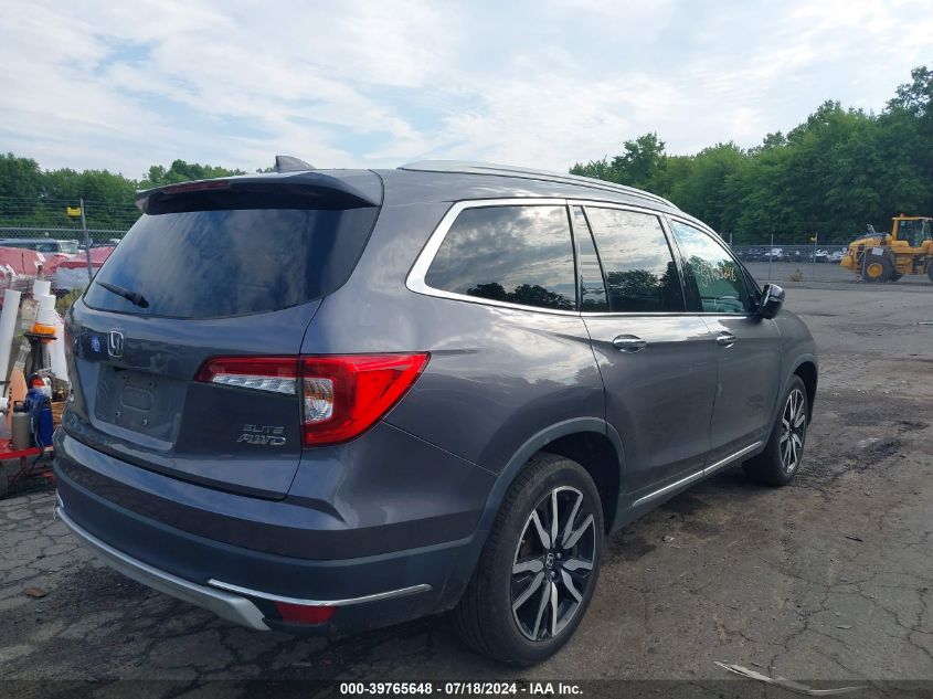 2021 Honda Pilot Awd Elite VIN: 5FNYF6H09MB021204 Lot: 39765648