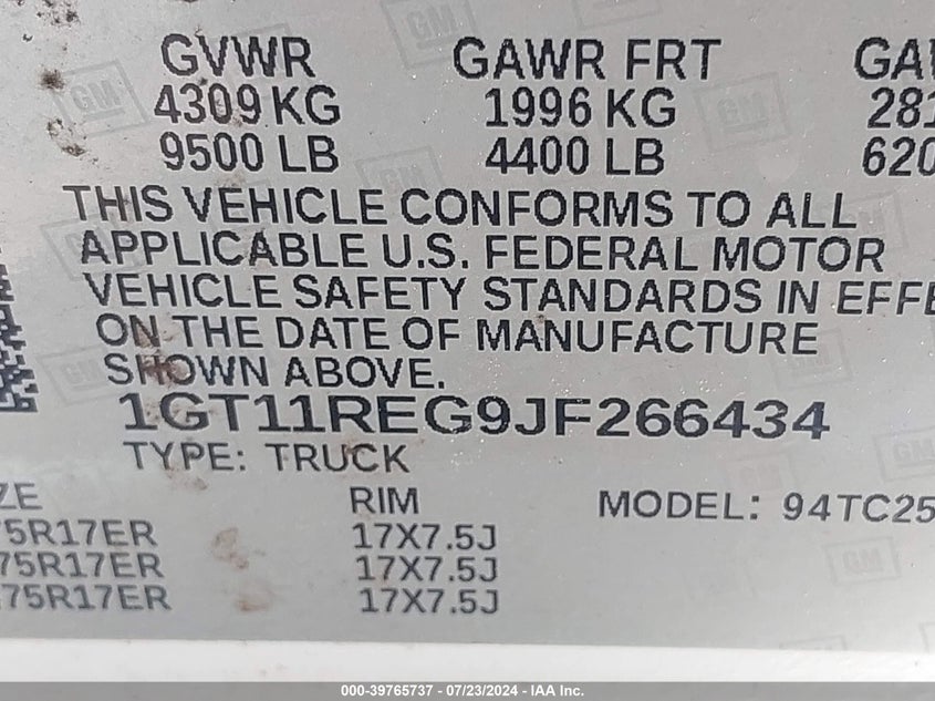 2018 GMC SIERRA 2500HD - 1GT11REG9JF266434