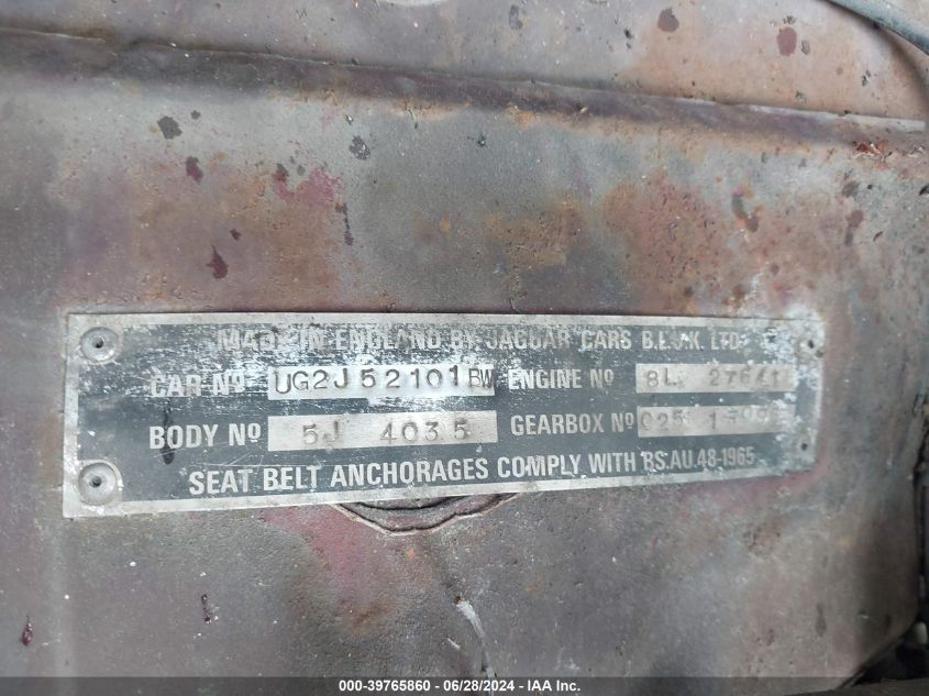 1976 Jaguar Xj6 VIN: UG2J521018W Lot: 39765860