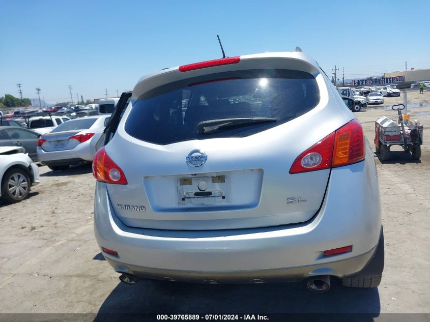 2009 Nissan Murano Sl VIN: JN8AZ18U29W022796 Lot: 39765889
