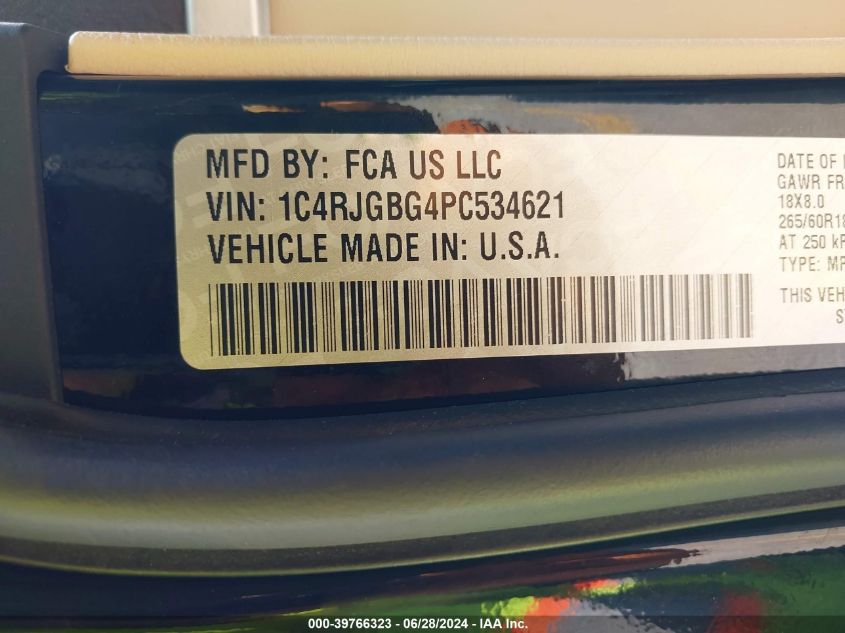 2023 Jeep Grand Cherokee Limited 4X2 VIN: 1C4RJGBG4PC534621 Lot: 39766323