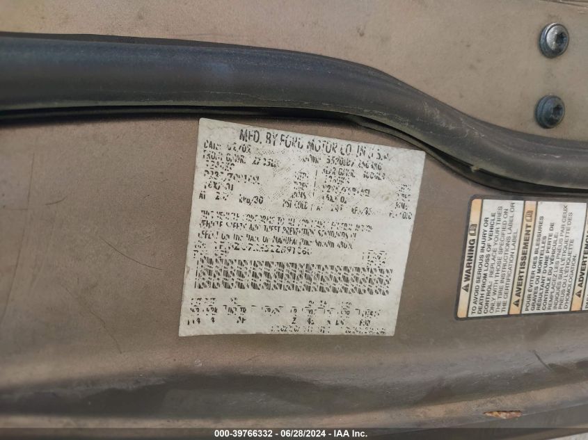 2002 Ford Explorer Xls VIN: 1FMZU72E52ZB91860 Lot: 39766332