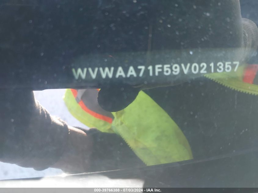 2009 Volkswagen Eos Komfort VIN: WVWAA71F59V021357 Lot: 39766388