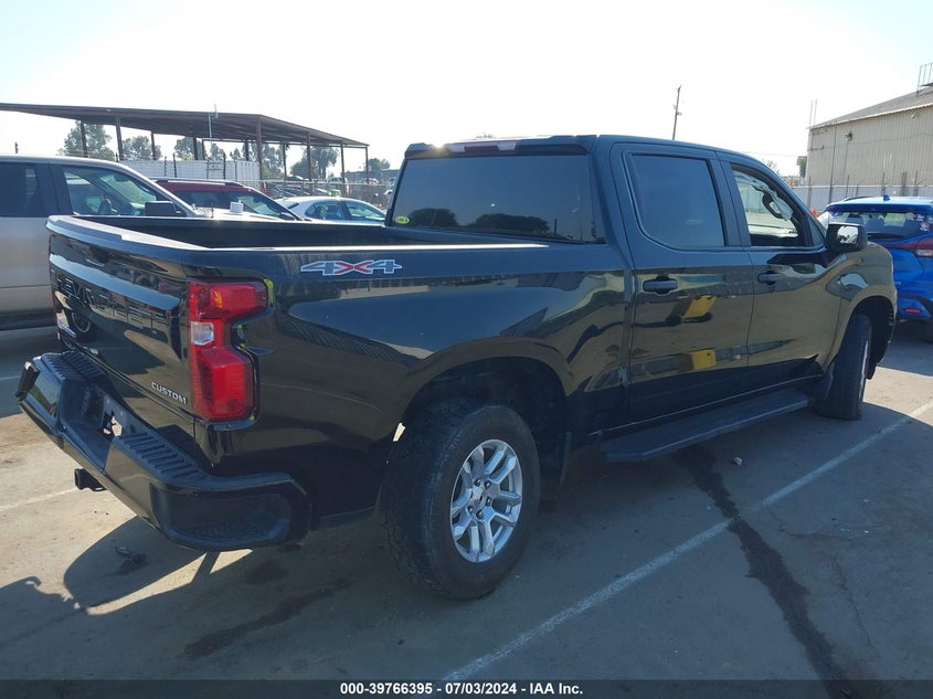 VIN 1GCPDBEK9NZ531158 2022 CHEVROLET SILVERADO 1500 4WD  SHORT BED CUSTOM