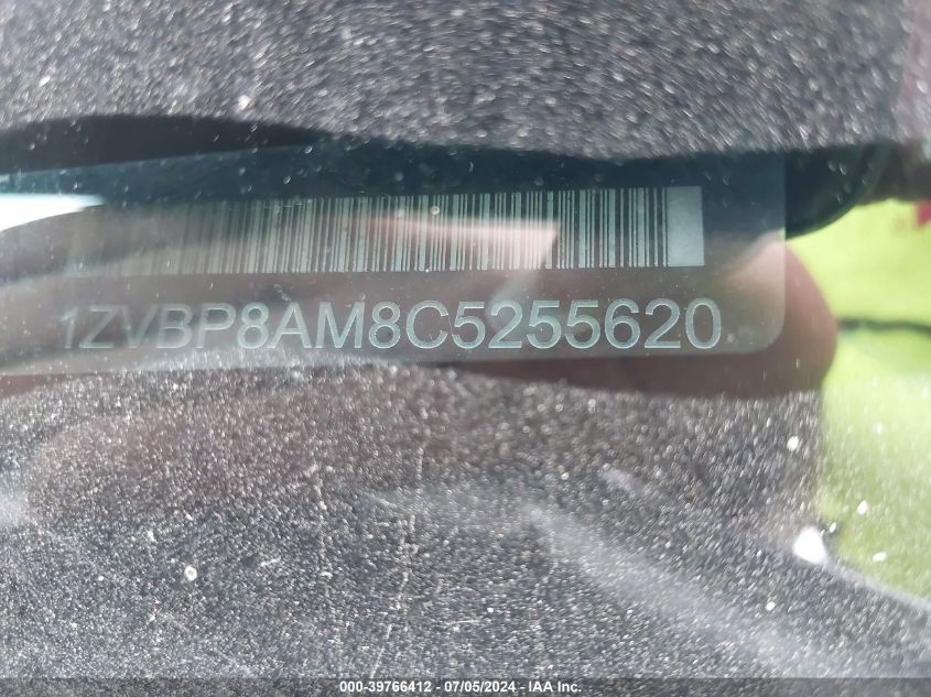 2012 Ford Mustang V6 Premium VIN: 1ZVBP8AM8C5255620 Lot: 39766412