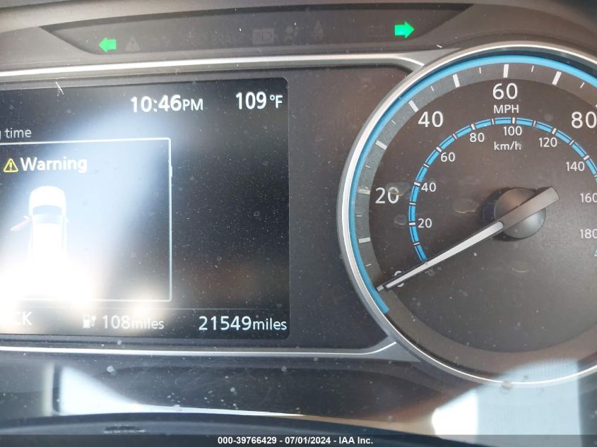 2022 Nissan Leaf S 40 Kwh VIN: 1N4AZ1BV4NC561807 Lot: 39766429