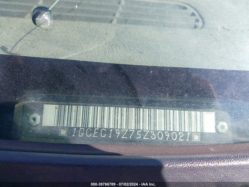 2005 Chevrolet Silverado 1500 C1500 VIN: 1GCEC19Z75Z309021 Lot: 39766789