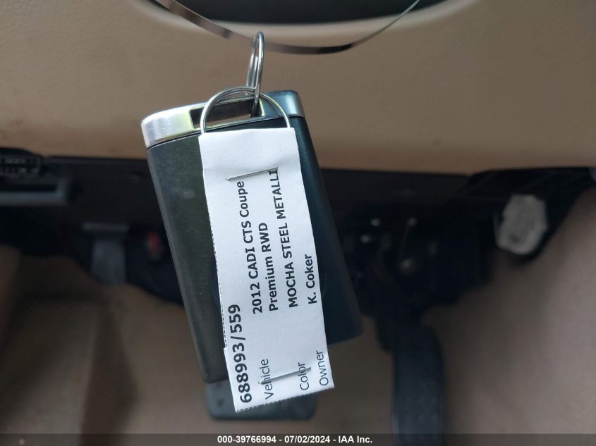 2012 Cadillac Cts Premium VIN: 1G6DP1E30C0125559 Lot: 39766994
