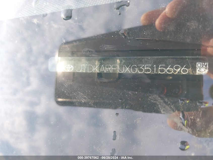 2016 Toyota Prius VIN: JTDKARFUXG3515696 Lot: 39767062