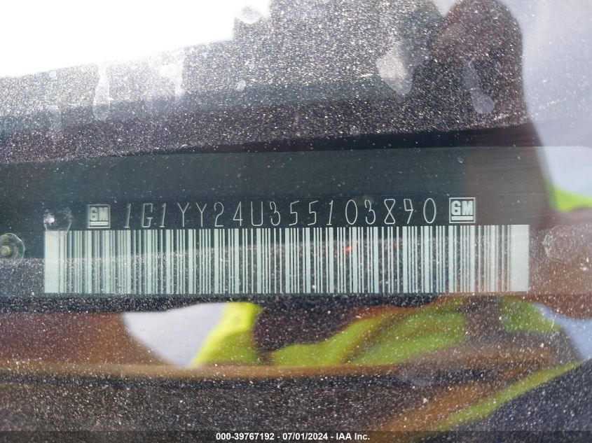 2005 Chevrolet Corvette VIN: 1G1YY24U355103890 Lot: 39767192