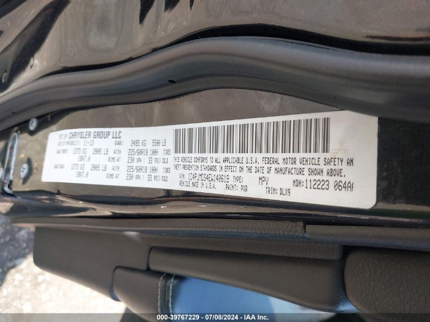 2014 Jeep Cherokee Limited VIN: 1C4PJMDS4EW140619 Lot: 39767229