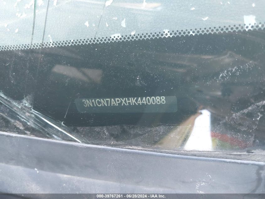 2017 Nissan Versa S/S Plus/Sv/Sl VIN: 3N1CN7APXHK440088 Lot: 39767261