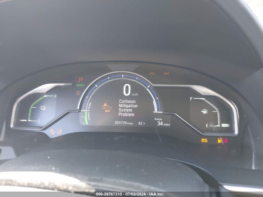 2019 Honda Clarity Plug-In Hybrid Touring VIN: JHMZC5F34KC006400 Lot: 39767310