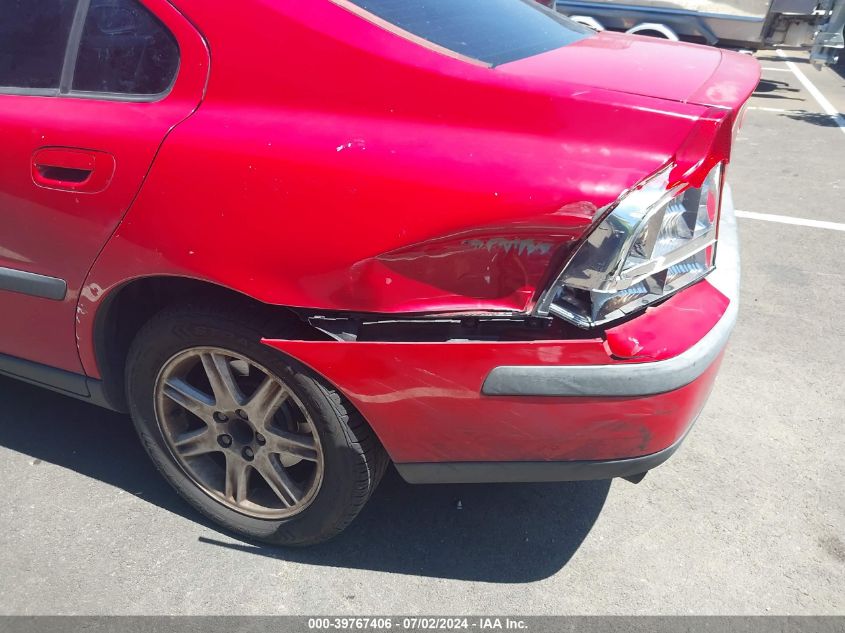 2002 Volvo S60 2.4 VIN: YV1RS61R622181706 Lot: 39767406