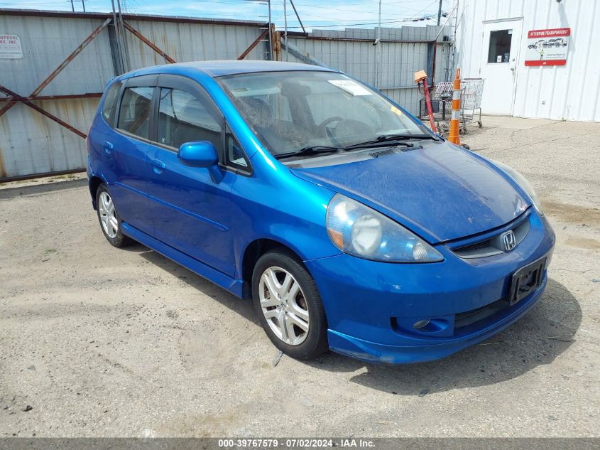 2007 Honda Fit Sport VIN: JHMGD376X7S061786 Lot: 39767579