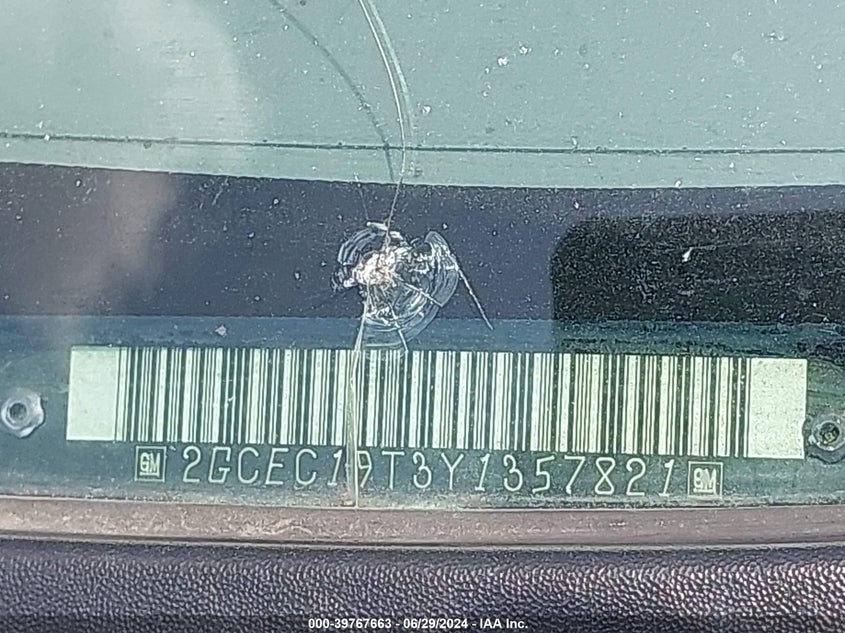 2000 Chevrolet Silverado 1500 Ls VIN: 2GCEC19T3Y1357821 Lot: 39767663