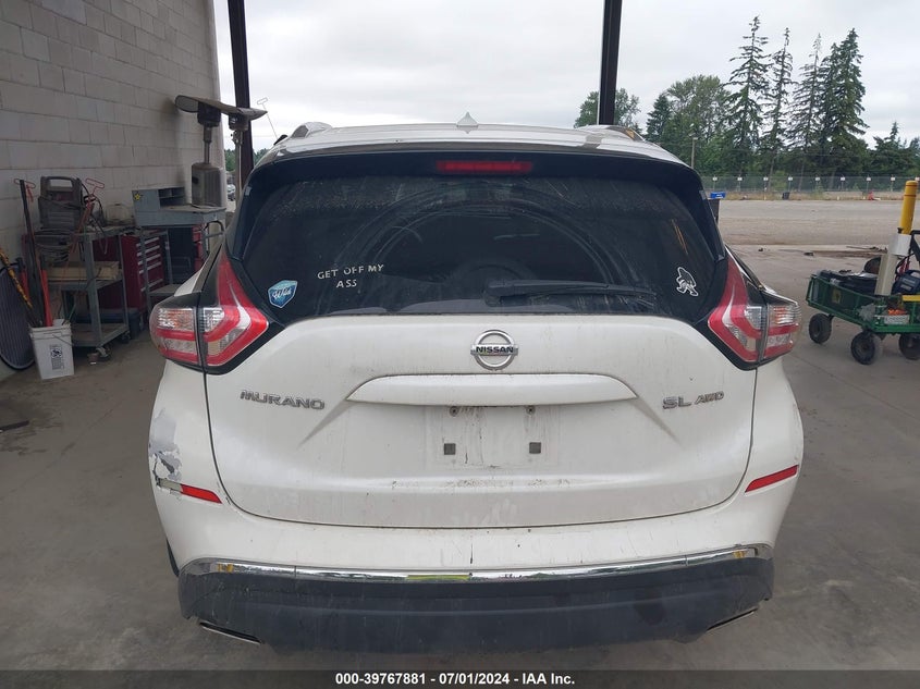 2015 Nissan Murano Sl VIN: 5N1AZ2MH2FN250725 Lot: 39767881