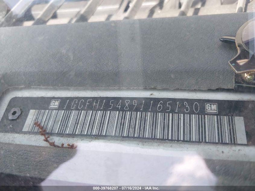 2009 Chevrolet Express 1500 Work Van VIN: 1GCFH154891165130 Lot: 39768207