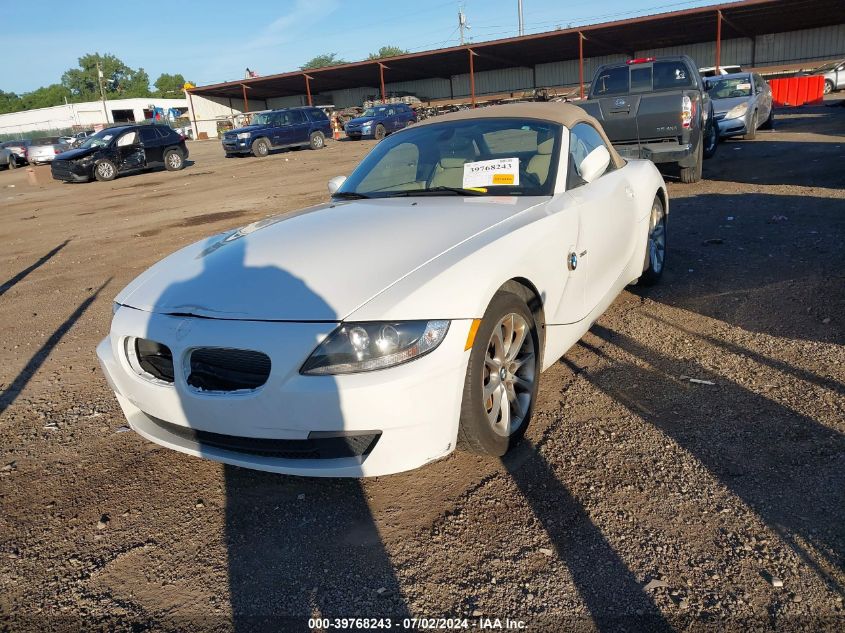 2008 BMW Z4 3.0I VIN: 4USBU33508LW75681 Lot: 39768243