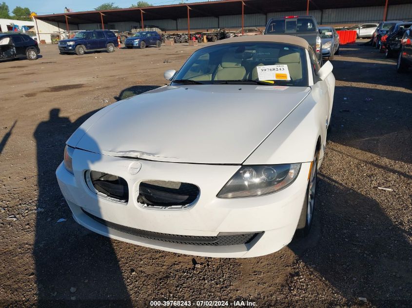 2008 BMW Z4 3.0I VIN: 4USBU33508LW75681 Lot: 39768243