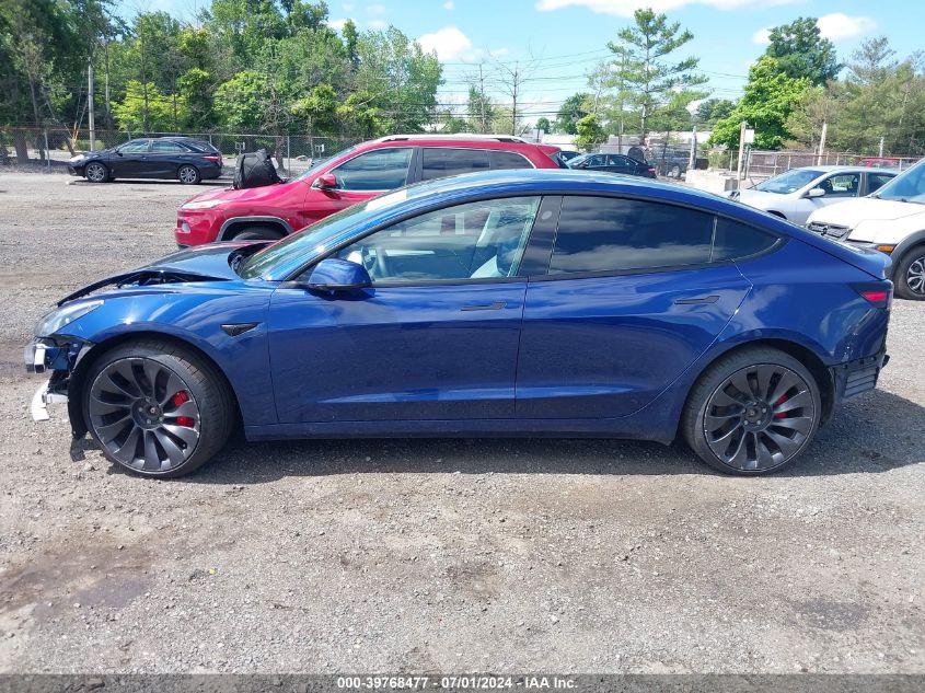 2022 Tesla Model 3 Performance Dual Motor All-Wheel Drive VIN: 5YJ3E1EC4NF263740 Lot: 39768477