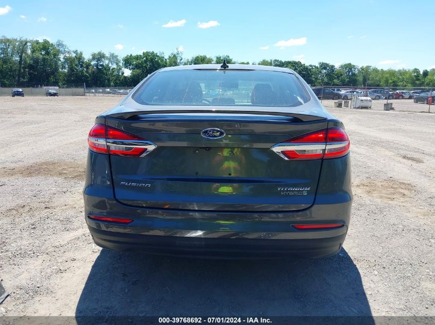 2019 Ford Fusion Hybrid Titanium VIN: 3FA6P0RU8KR176542 Lot: 39768692