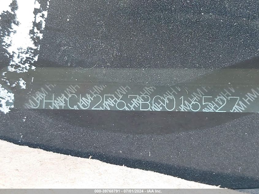 2011 Acura Tsx 2.4 VIN: JH4CU2F67BC016527 Lot: 39768791