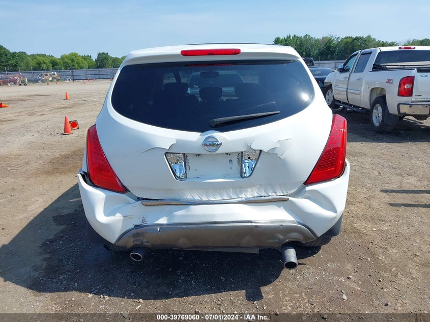 2007 Nissan Murano Sl VIN: JN8AZ08T87W516403 Lot: 39769060