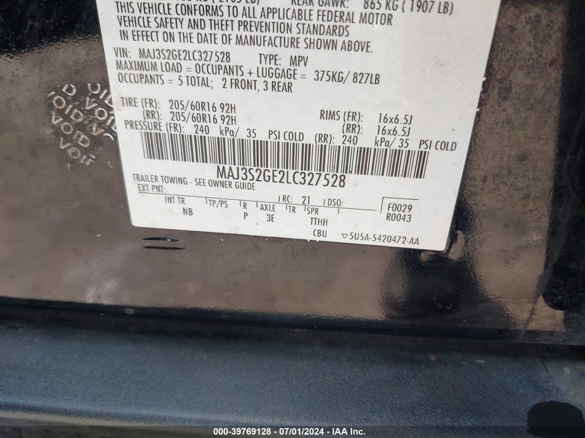 2020 FORD ECOSPORT SE - MAJ3S2GE2LC327528