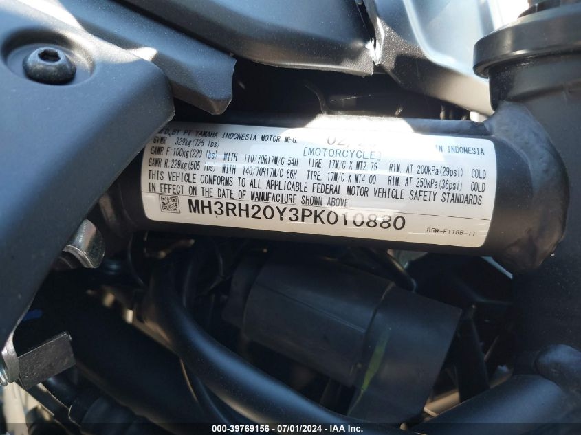 2023 Yamaha Mt-03 VIN: MH3RH20Y3PK010880 Lot: 39769156