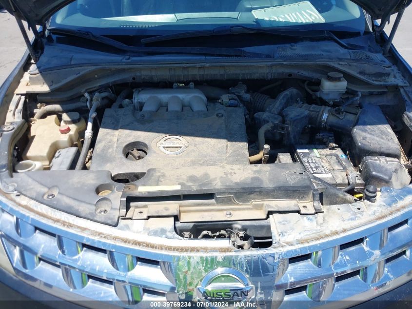 2003 Nissan Murano Sl VIN: JN8AZ08W83W234802 Lot: 39769234