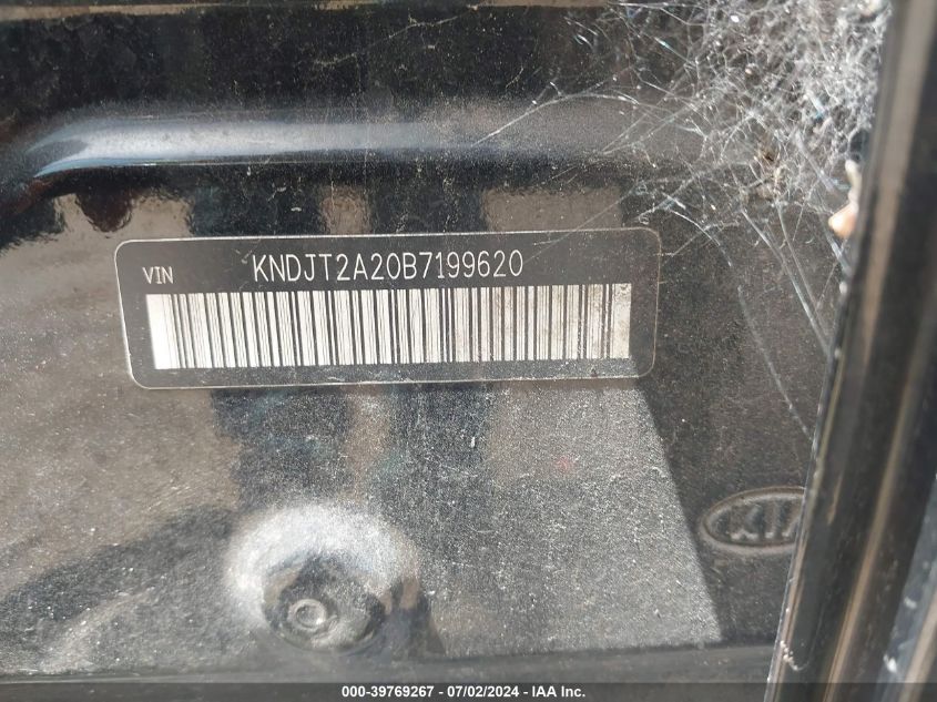 2011 Kia Soul Sport VIN: KNDJT2A20B7199620 Lot: 39769267